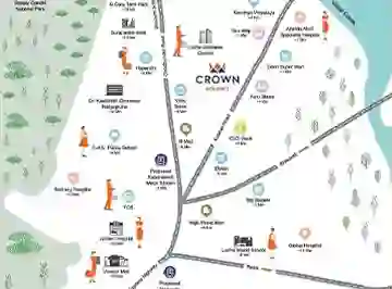 Lodha Crown Kolshet location map, Thane